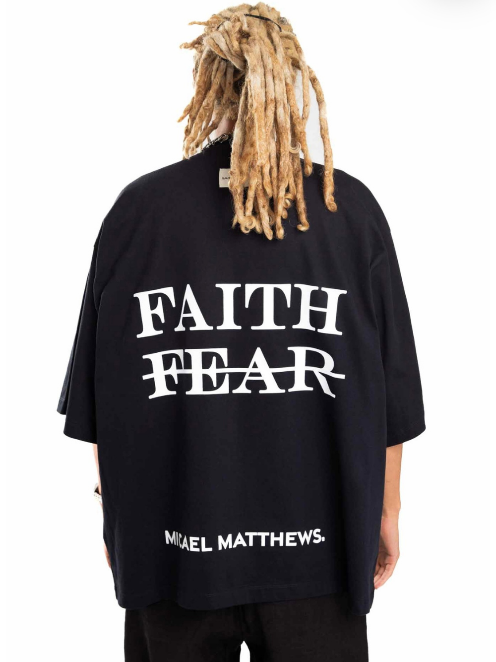 Micael Matthews Faith x Fear Oversized Black T-Shirt