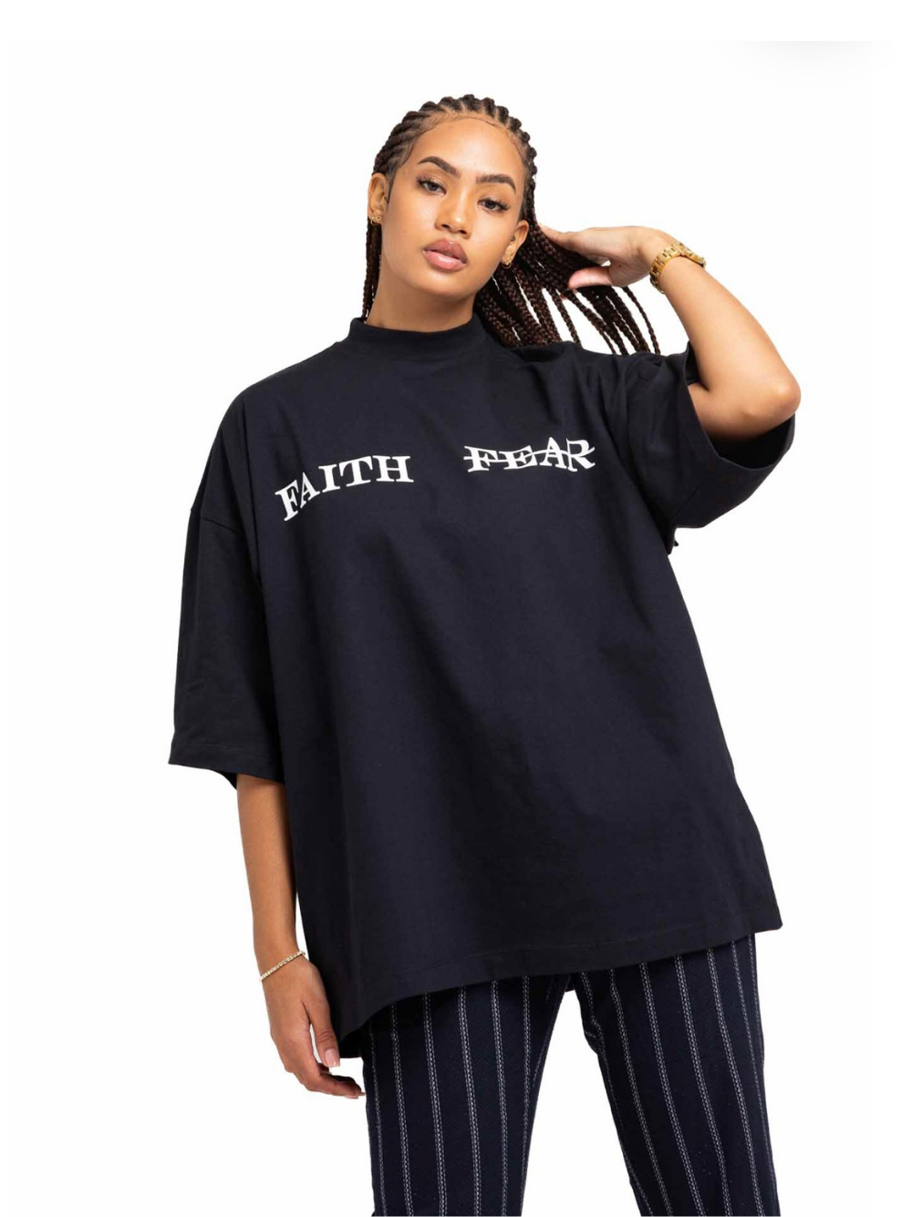 Micael Matthews Faith x Fear Oversized Black T-Shirt