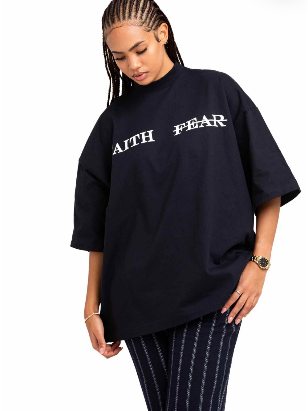 Micael Matthews Faith x Fear Oversized Black T-Shirt