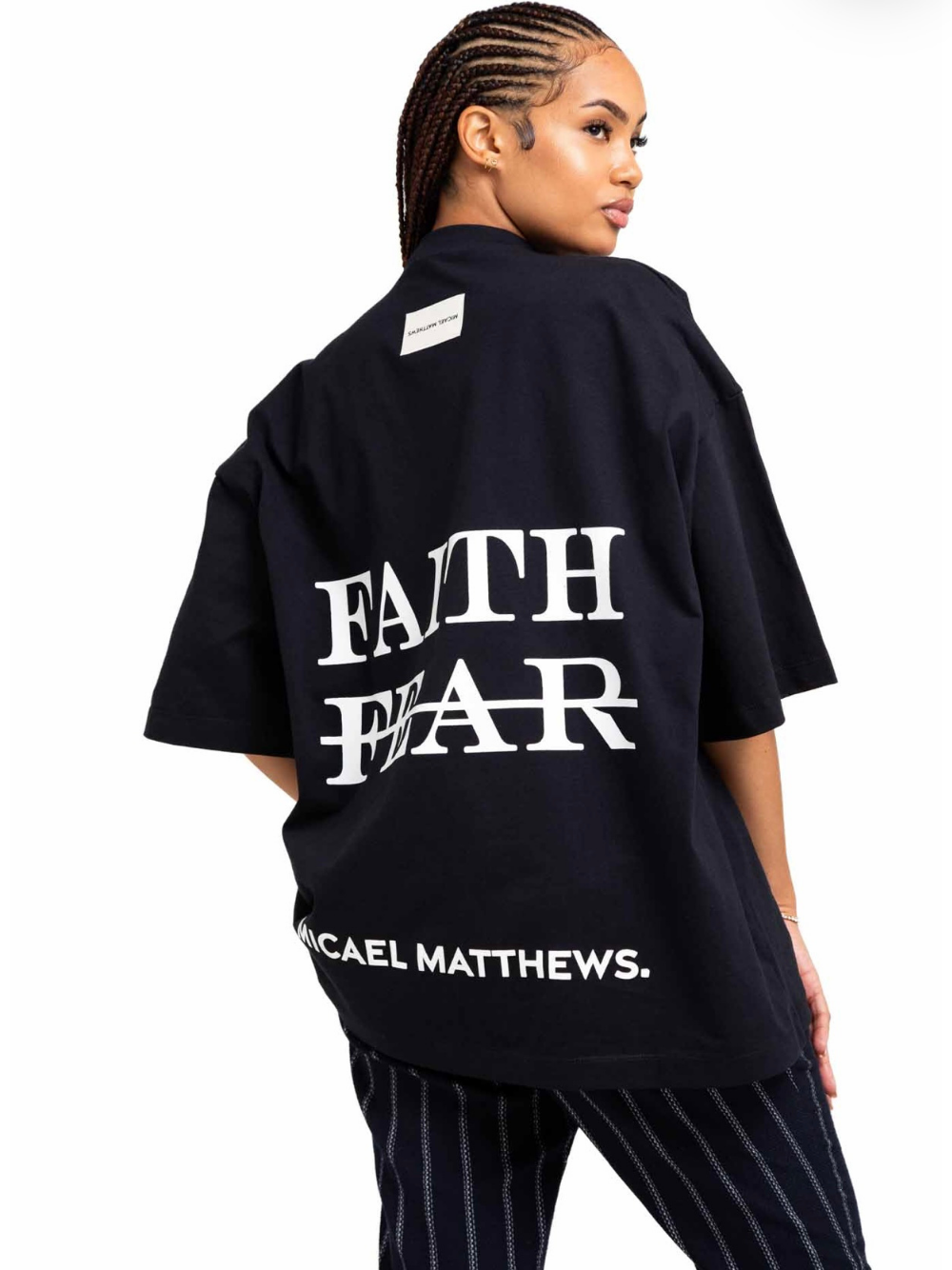 Micael Matthews Faith x Fear Oversized Black T-Shirt