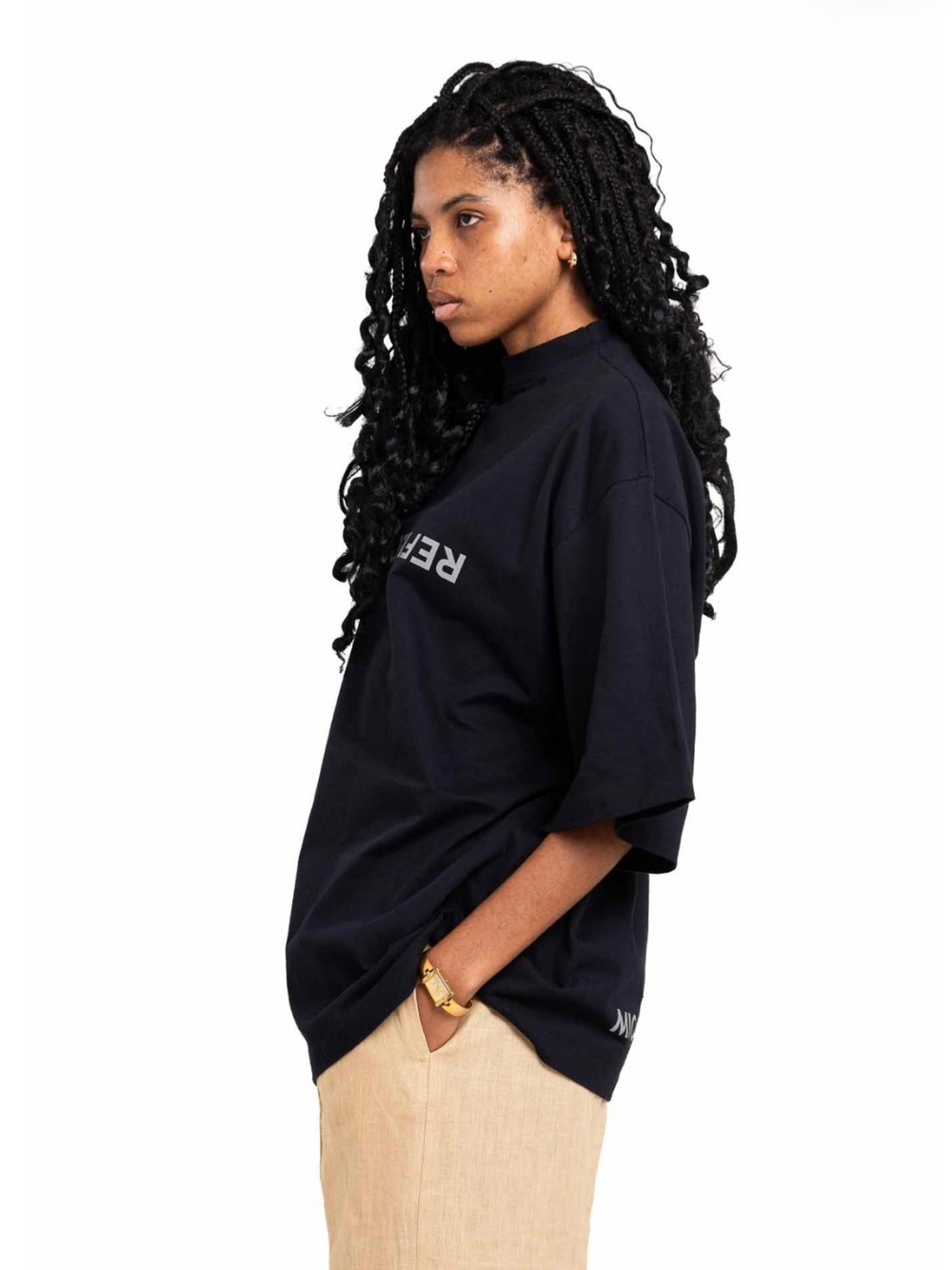 Micael Matthews Reflection Oversized Black T-Shirt