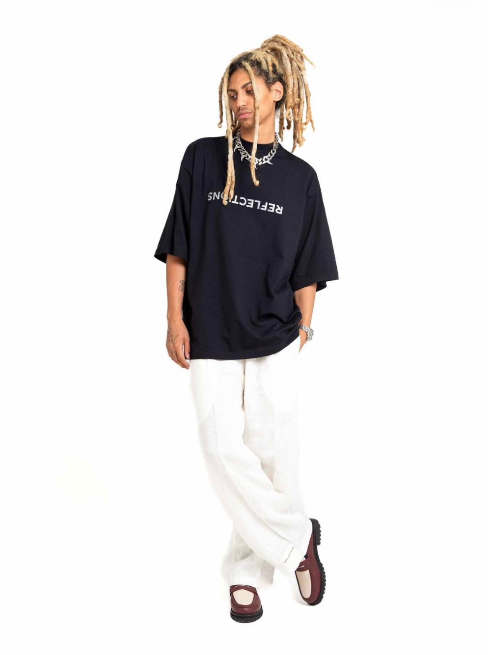 Micael Matthews Reflection Oversized Black T-Shirt