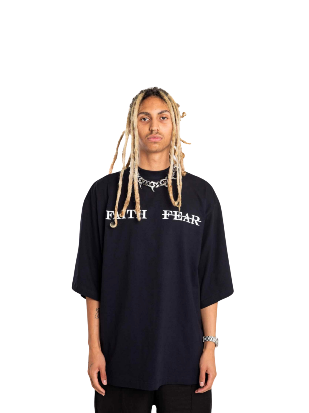 Micael Matthews Faith x Fear Oversized Black T-Shirt