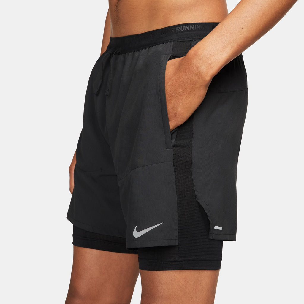 Nike Dri-Fit Stride 5 inch Hybrid Short Men's - Black/Black/Reflective Silver