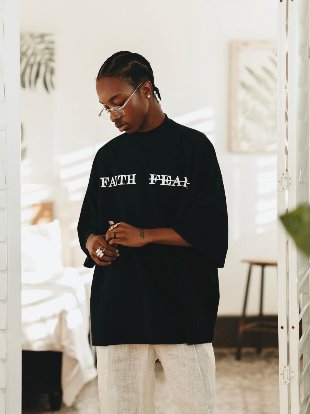 Micael Matthews Faith x Fear Oversized Black T-Shirt