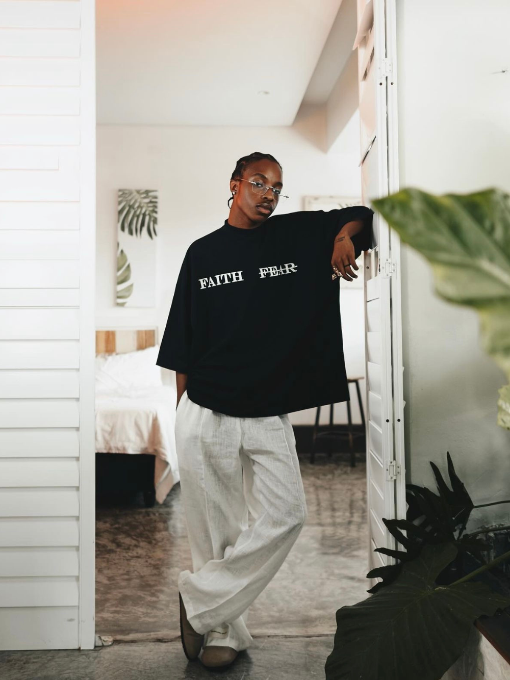 Micael Matthews Faith x Fear Oversized Black T-Shirt