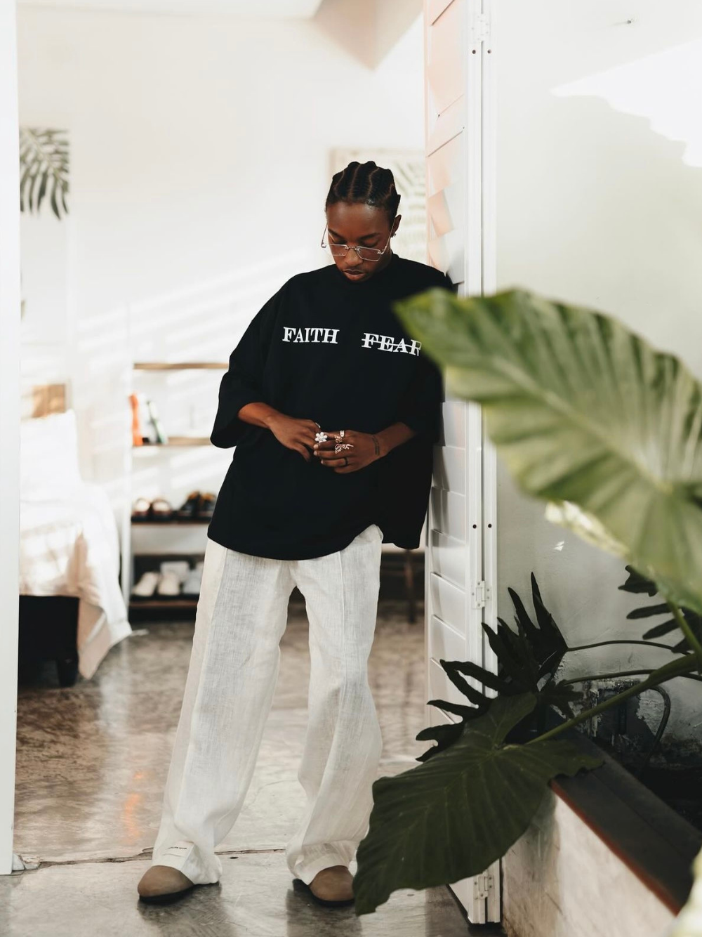 Micael Matthews Faith x Fear Oversized Black T-Shirt