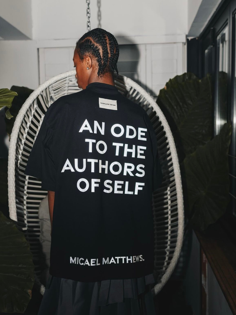 Micael Matthews Reflection Oversized Black T-Shirt
