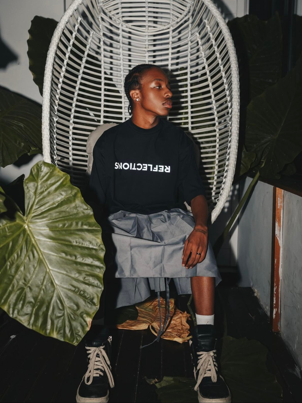 Micael Matthews Reflection Oversized Black T-Shirt